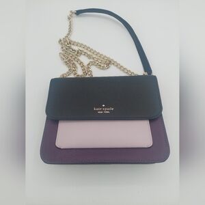 Kate Spade Remi Flap Chain Crossbody Colorblock Ripe Plum